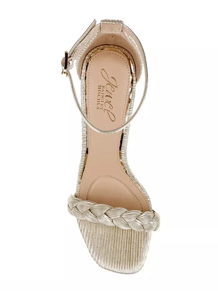 Женские сандалии Shea с круглым носком Jewel Badgley Mischka — изображение 4 из 5, шампань