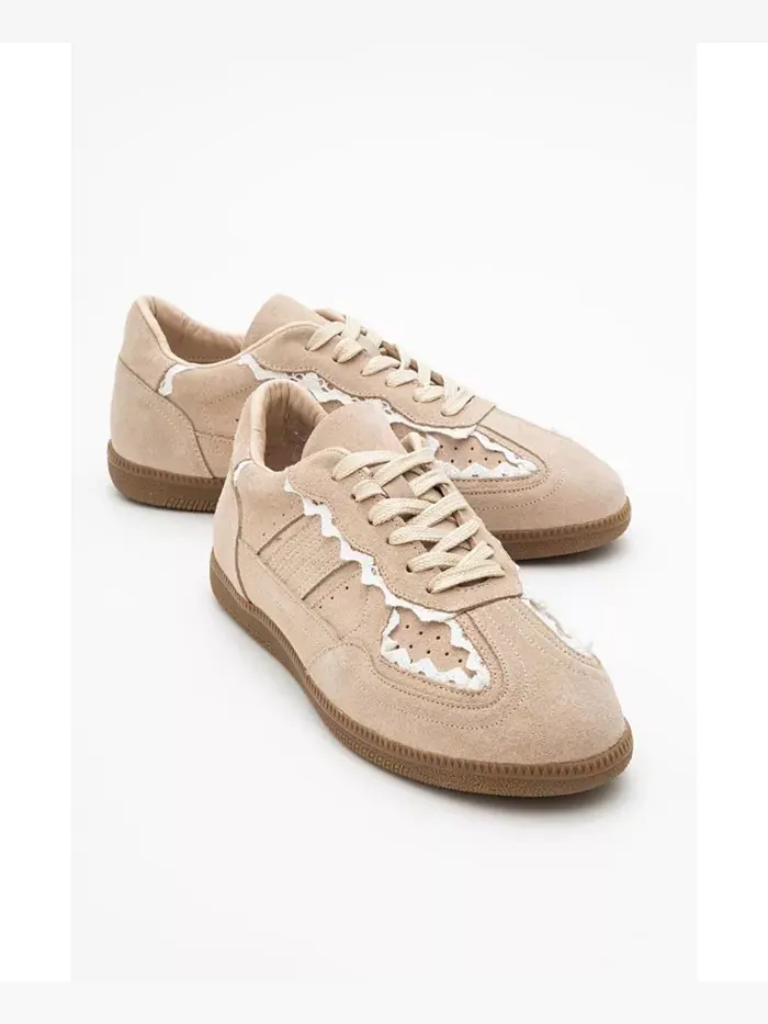 Кроссовки Shiva из замши и кожи (женские) Forever & Always Shoes — бежевый
