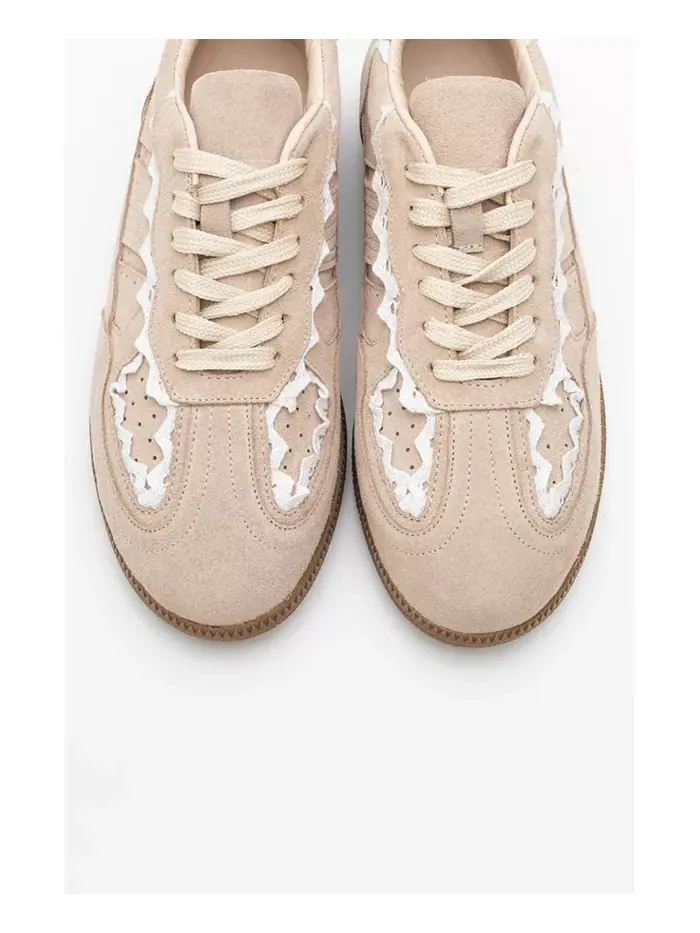 Кроссовки Shiva из замши и кожи (женские) Forever & Always Shoes — изображение 2 из 4, бежевый