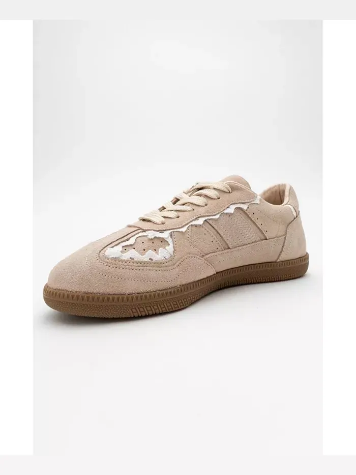Кроссовки Shiva из замши и кожи (женские) Forever & Always Shoes — изображение 4 из 4, бежевый