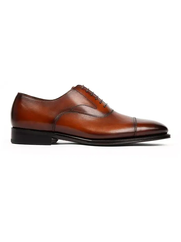 Мужские классические оксфорды Regent Cap Toe из кожи Anthony Veer — изображение 2 из 6, винтажный бежевый