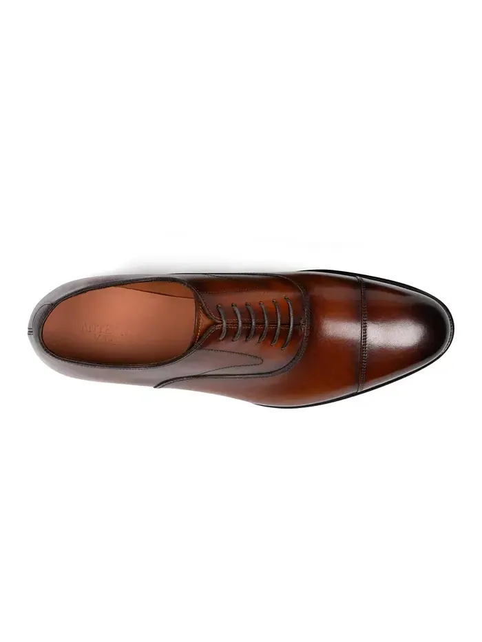 Мужские классические оксфорды Regent Cap Toe из кожи Anthony Veer — изображение 3 из 6, винтажный бежевый