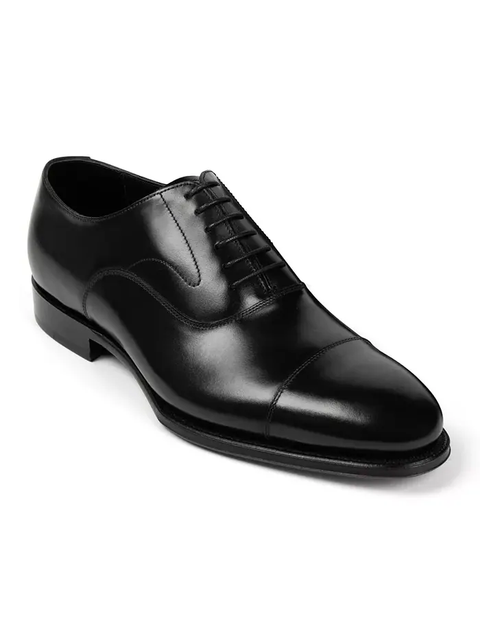 Мужские классические оксфорды Regent Cap Toe из кожи Anthony Veer — изображение 1 из 5, черный
