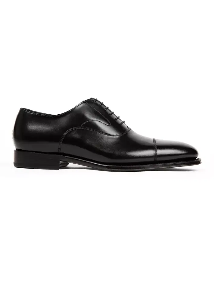 Мужские классические оксфорды Regent Cap Toe из кожи Anthony Veer — изображение 2 из 5, черный