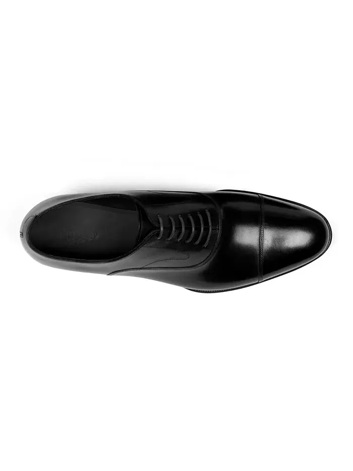 Мужские классические оксфорды Regent Cap Toe из кожи Anthony Veer — изображение 3 из 5, черный