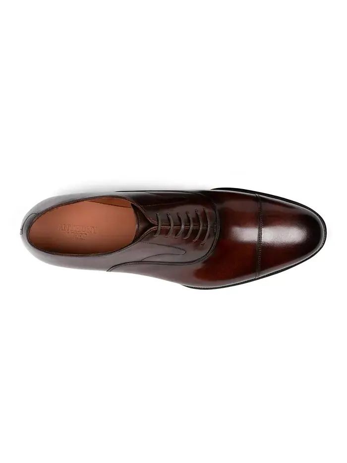 Мужские классические оксфорды Regent Cap Toe из кожи Anthony Veer — изображение 3 из 5, коньячный