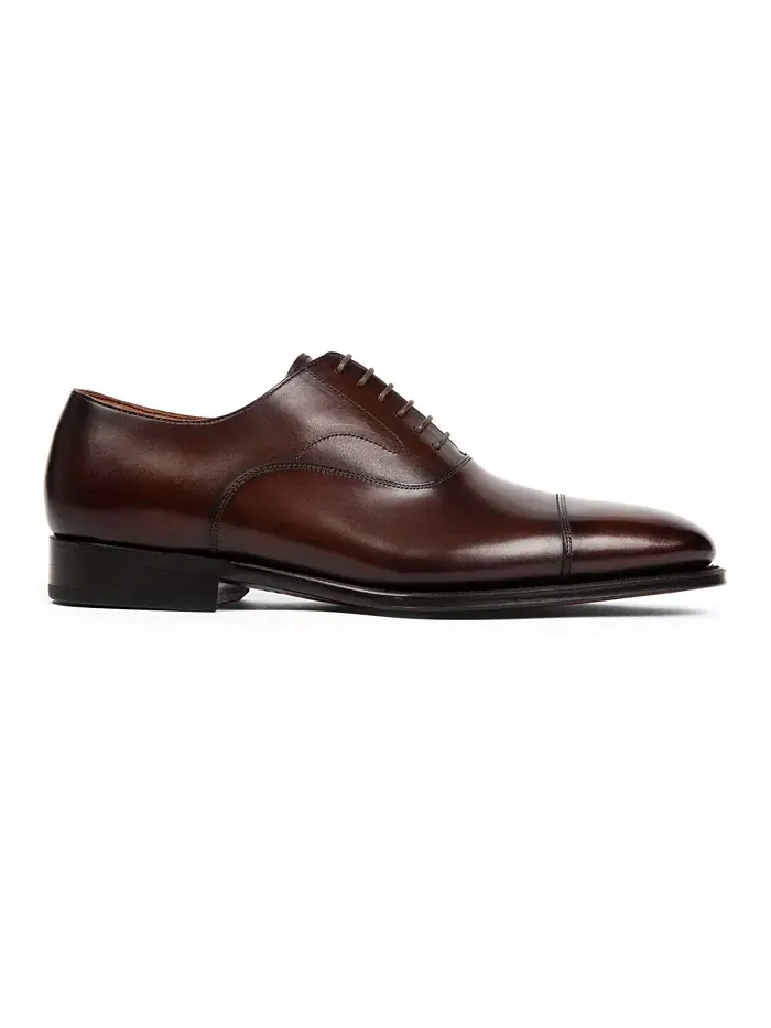 Мужские классические оксфорды Regent Cap Toe из кожи Anthony Veer — изображение 2 из 5, коричневый