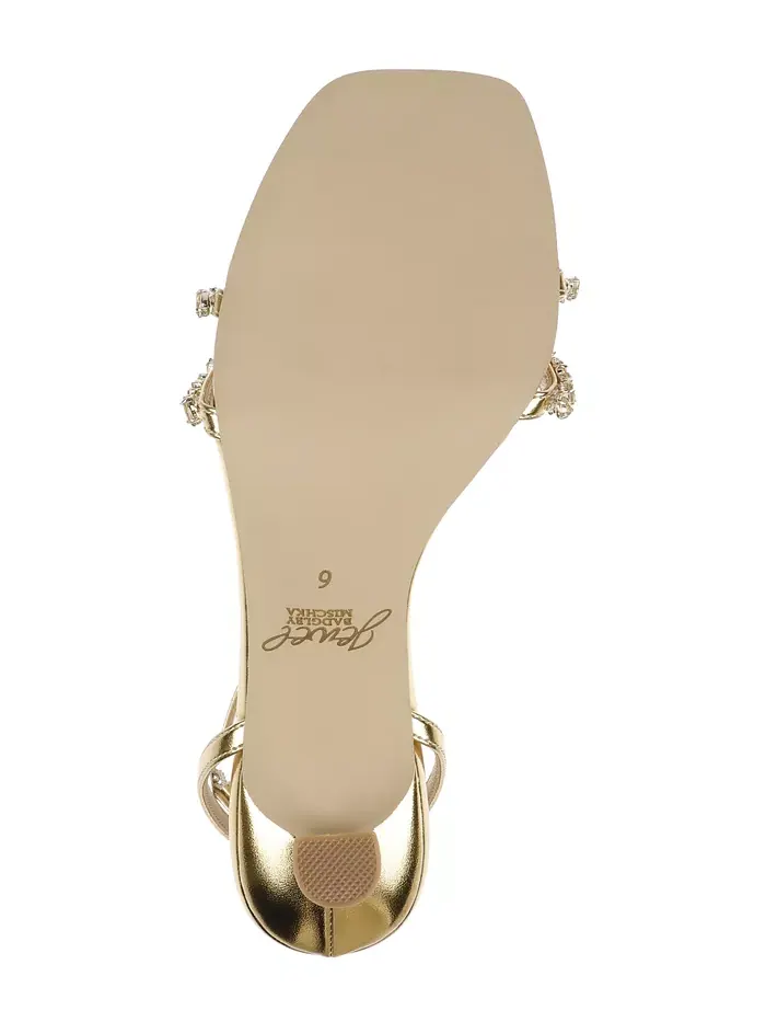 Женские босоножки на низком каблуке Nayla Jewel Badgley Mischka — изображение 5 из 5, золотистый металлик