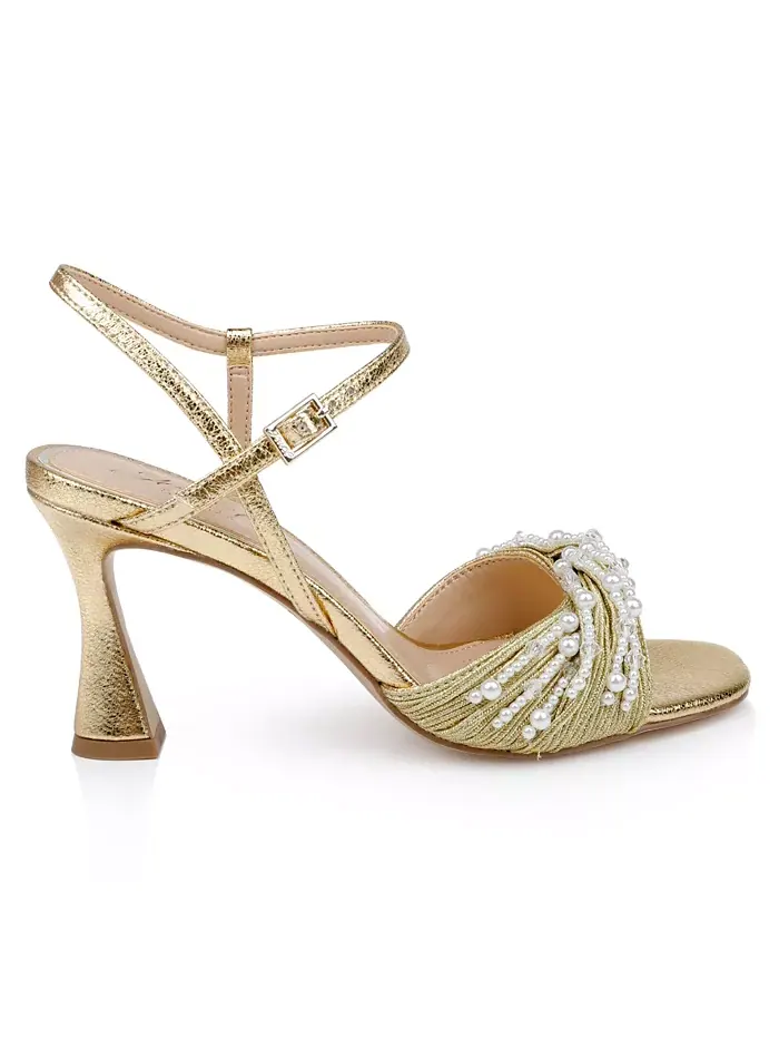 Женские сандалии Fanny Dress Jewel Badgley Mischka — изображение 2 из 5, золотистый металлик