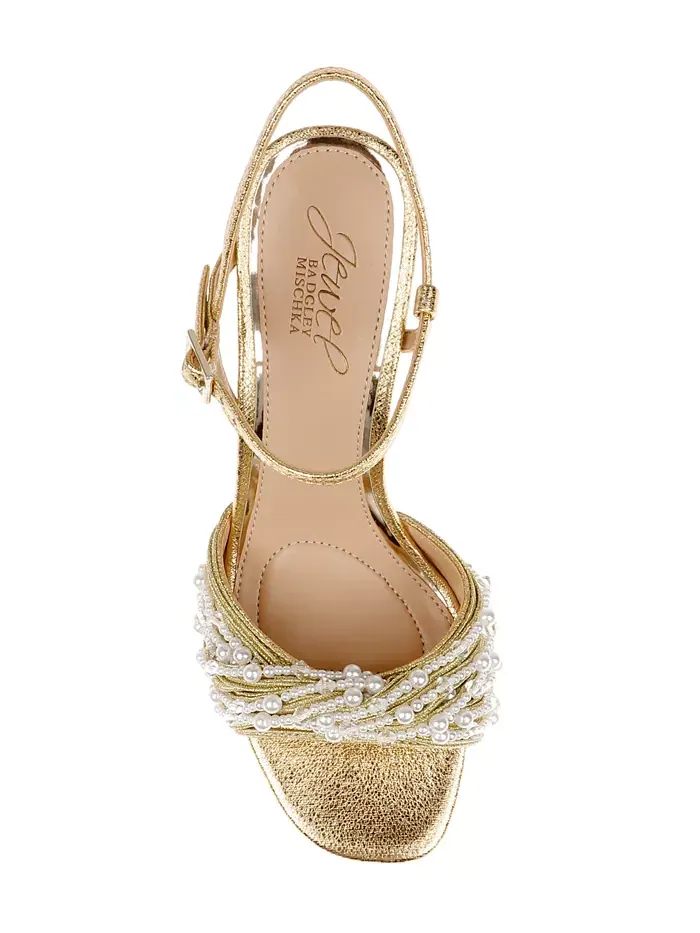Женские сандалии Fanny Dress Jewel Badgley Mischka — изображение 4 из 5, золотистый металлик