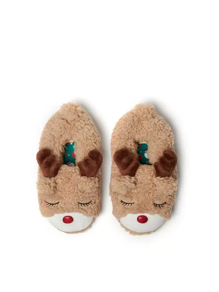 Мужские унисекс домашние тапочки с закрытой пяткой - Santa Dearfoams — коричневый