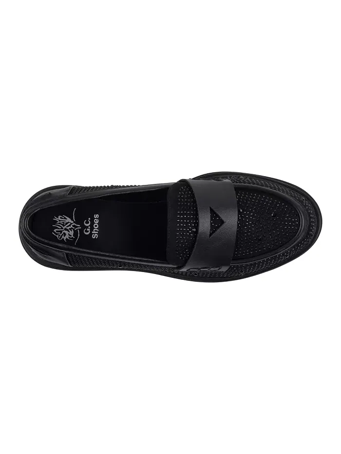 Женские лоферы Galen с декоративными элементами на массивной подошве GC Shoes — изображение 4 из 5, черный