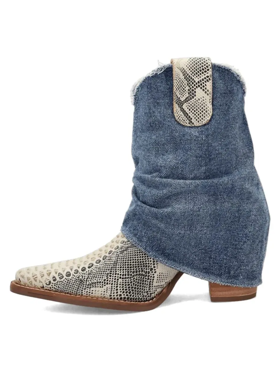 Женские кожаные ботильоны Denim Dream Dingo — изображение 2 из 7, синий