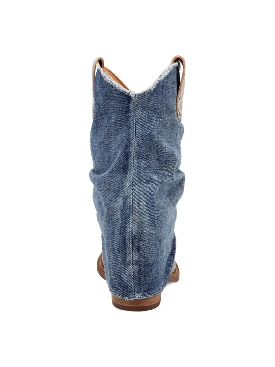 Женские кожаные ботильоны Denim Dream Dingo — изображение 3 из 7, синий