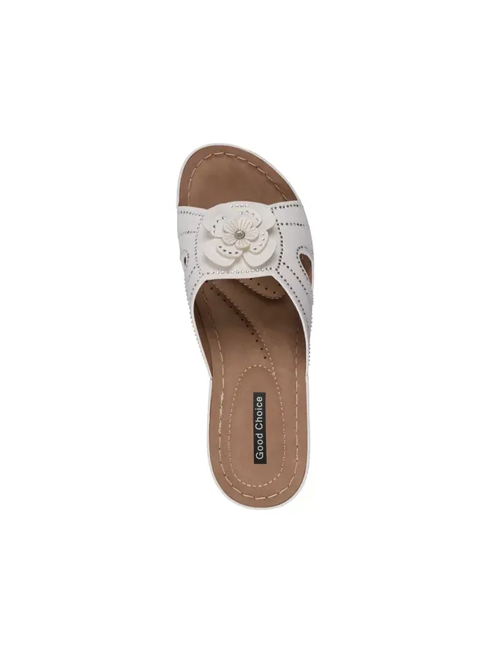 Женские босоножки Fiora на платформе с цветочным принтом GC Shoes — изображение 4 из 5, белый