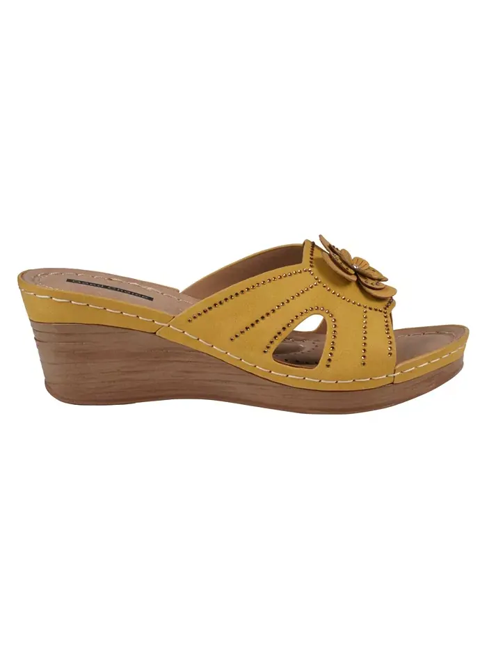 Женские босоножки Fiora на платформе с цветочным принтом GC Shoes — изображение 2 из 5, желтый