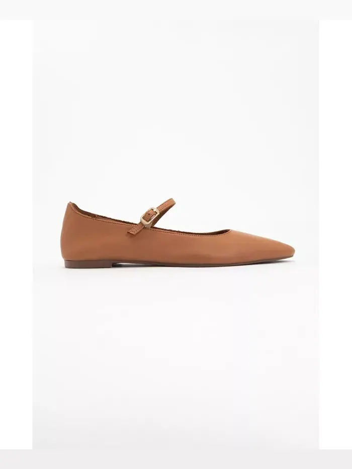 Туфли-лодочки «Мэри Джейн» из кожи Lara Forever & Always Shoes — изображение 2 из 5, коньячный коричневый