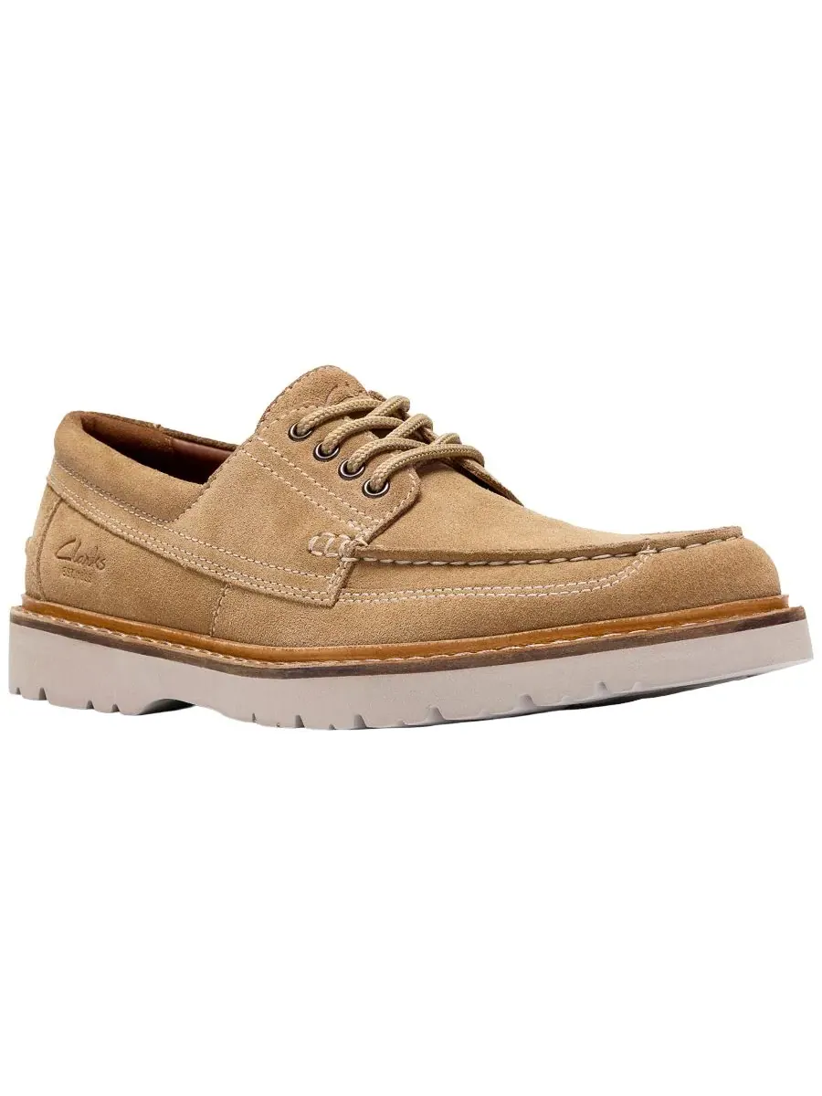 Мокасины мужские Clarks Weltridge на шнуровке, замшевые, с комфортной стелькой
