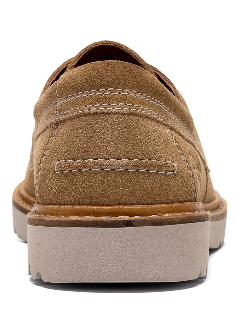 Мокасины мужские Clarks Weltridge на шнуровке, замшевые, с комфортной стелькой — изображение 3 из 6, песочный