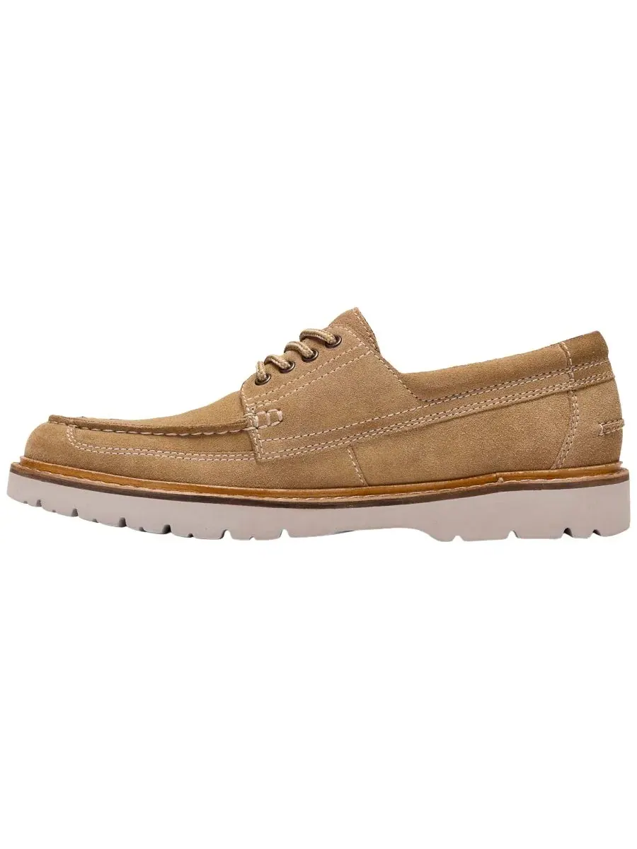 Мокасины мужские Clarks Weltridge на шнуровке, замшевые, с комфортной стелькой — изображение 6 из 6, песочный