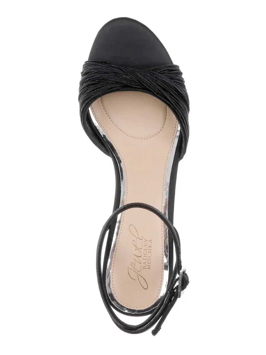Женские красивые сандалии с круглым носком Jewel Badgley Mischka — изображение 4 из 5, черный