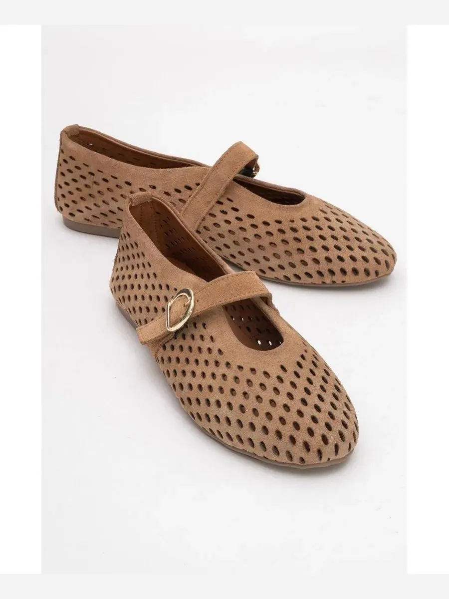 Женские кожаные балетки Arian Forever & Always Shoes — изображение 3 из 6, коньячный