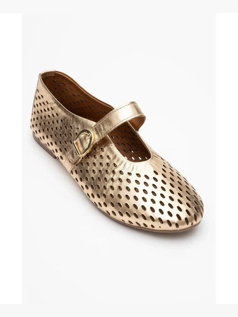Женские кожаные балетки Arian Forever & Always Shoes — изображение 1 из 6, золотистый
