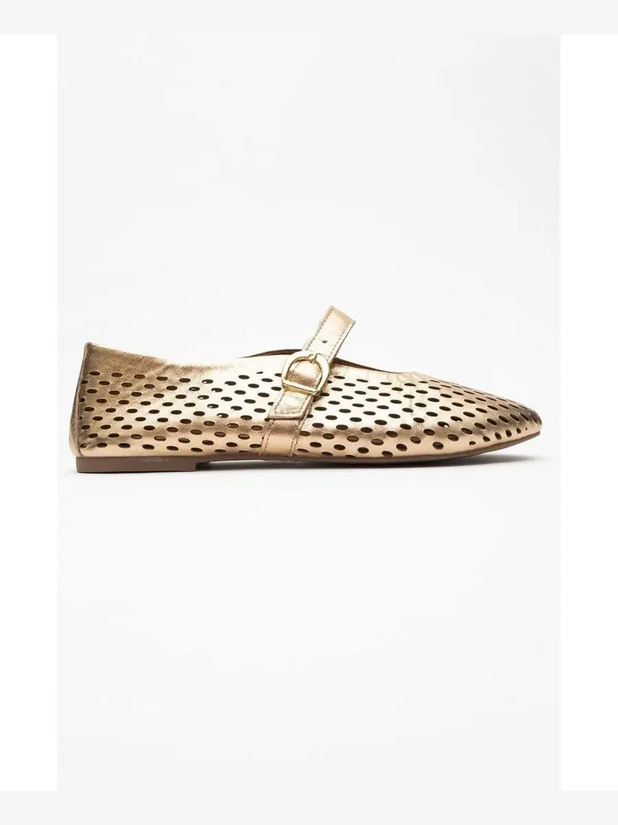 Женские кожаные балетки Arian Forever & Always Shoes — изображение 2 из 6, золотистый