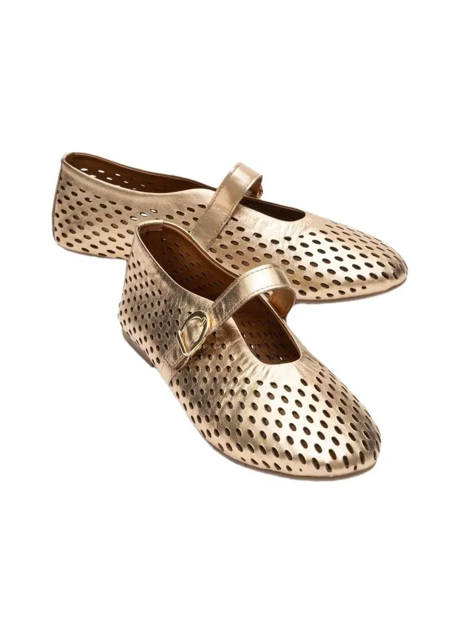 Женские кожаные балетки Arian Forever & Always Shoes — изображение 3 из 6, золотистый