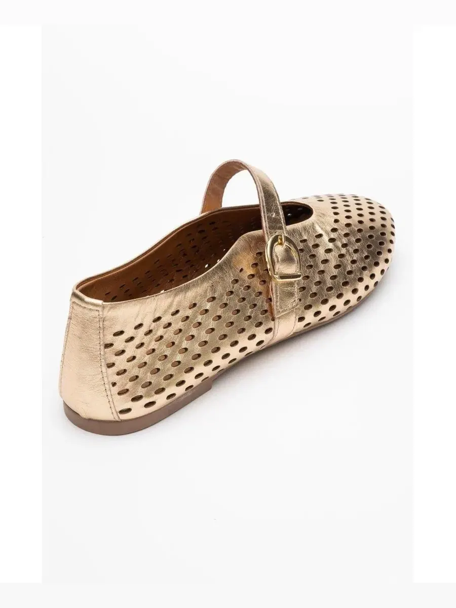 Женские кожаные балетки Arian Forever & Always Shoes — изображение 5 из 6, золотистый