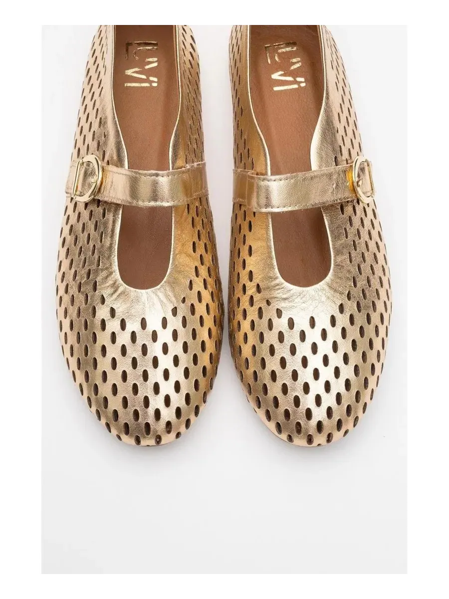 Женские кожаные балетки Arian Forever & Always Shoes — изображение 6 из 6, золотистый