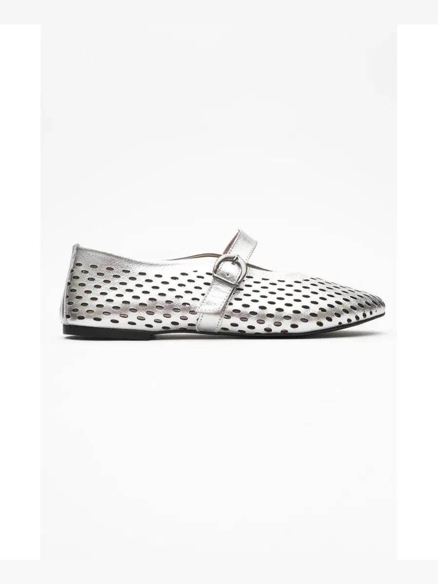 Женские кожаные балетки Arian Forever & Always Shoes — изображение 2 из 6, серебристый