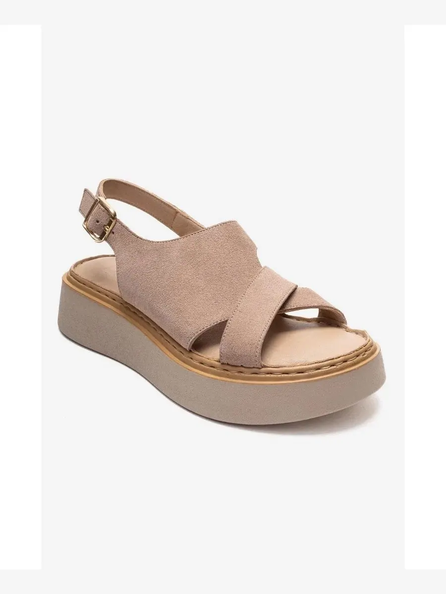Женские кожаные сандалии на платформе Vien Forever & Always Shoes — бежевый