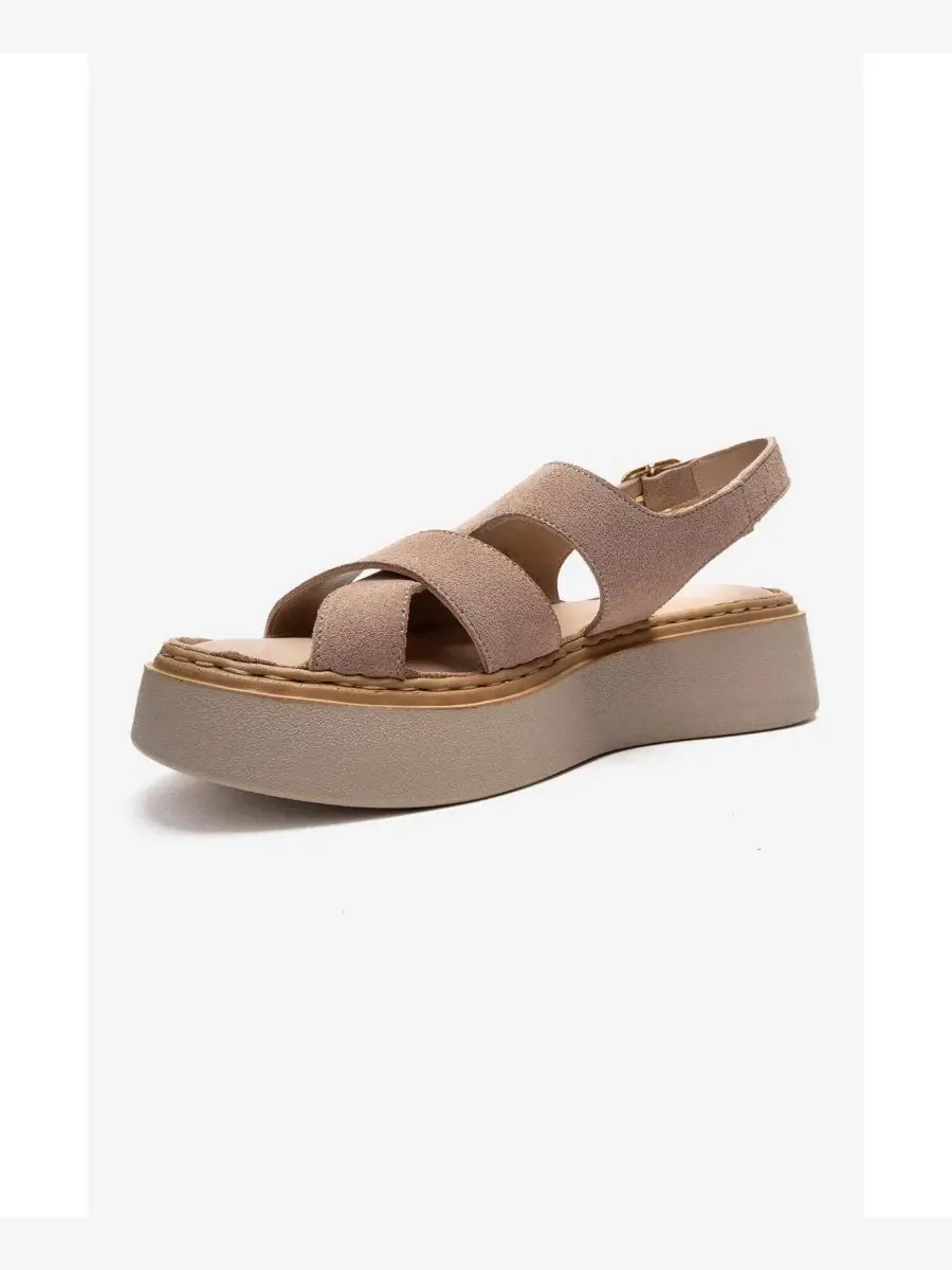 Женские кожаные сандалии на платформе Vien Forever & Always Shoes — изображение 4 из 4, бежевый