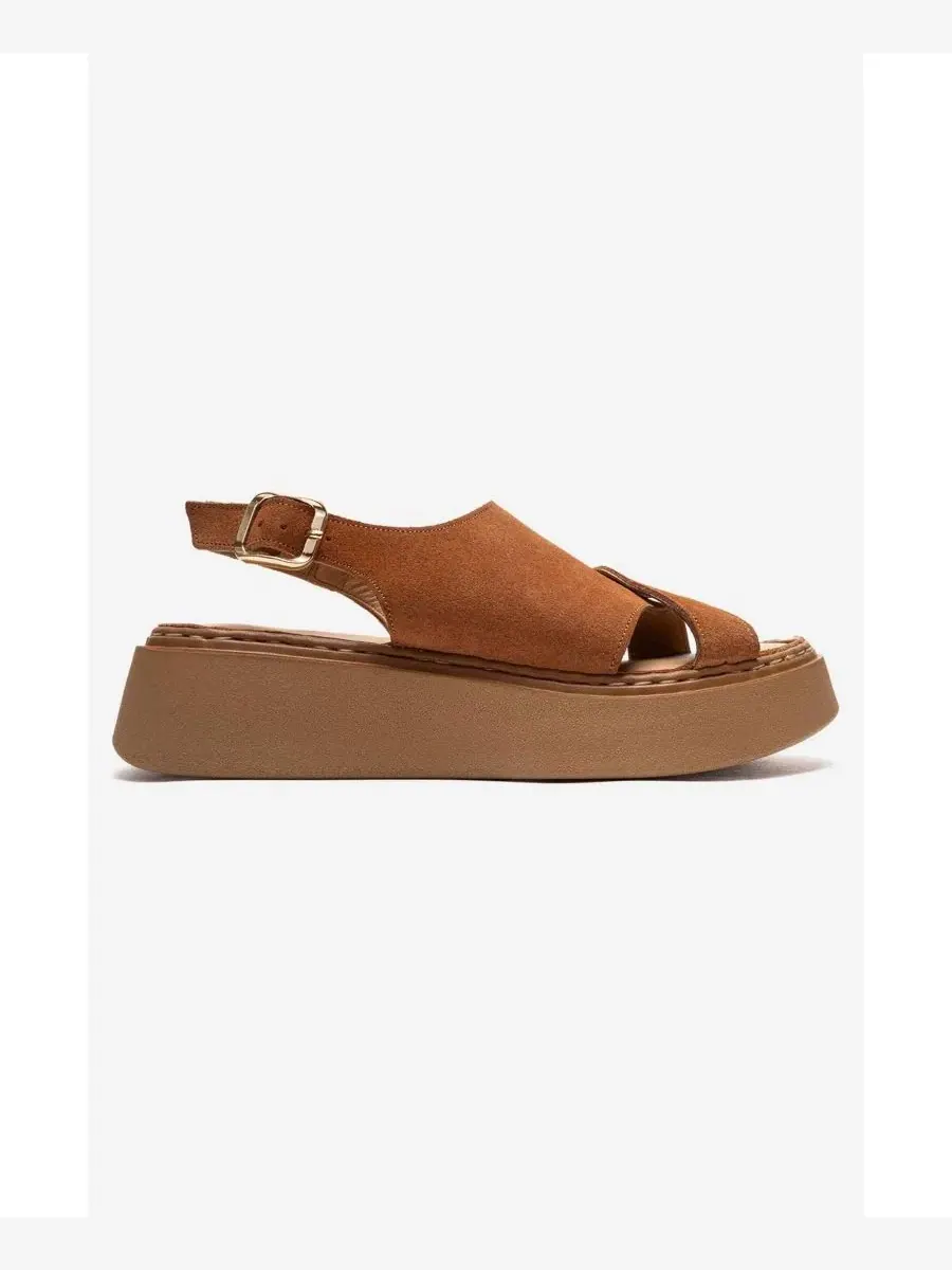 Женские кожаные сандалии на платформе Vien Forever & Always Shoes — изображение 2 из 4, коньячный