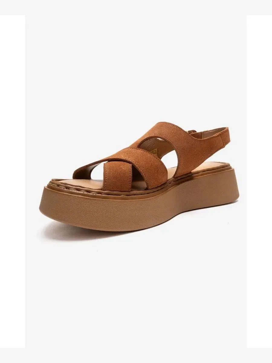 Женские кожаные сандалии на платформе Vien Forever & Always Shoes — изображение 4 из 4, коньячный