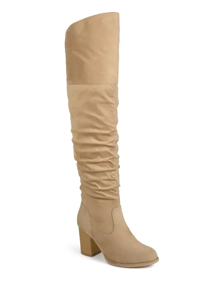 Женские сапоги Kaison Extra Wide Calf до колена со сложным каблуком Journee Collection