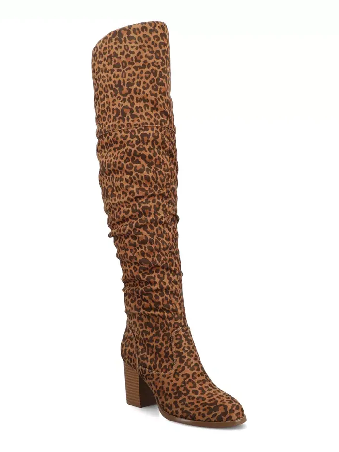 Женские сапоги Kaison Extra Wide Calf до колена со сложным каблуком Journee Collection