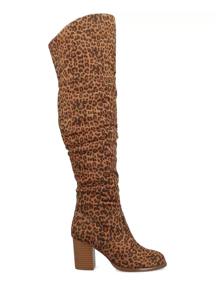 Женские сапоги Kaison Extra Wide Calf до колена со сложным каблуком Journee Collection — изображение 2 из 5, мульти