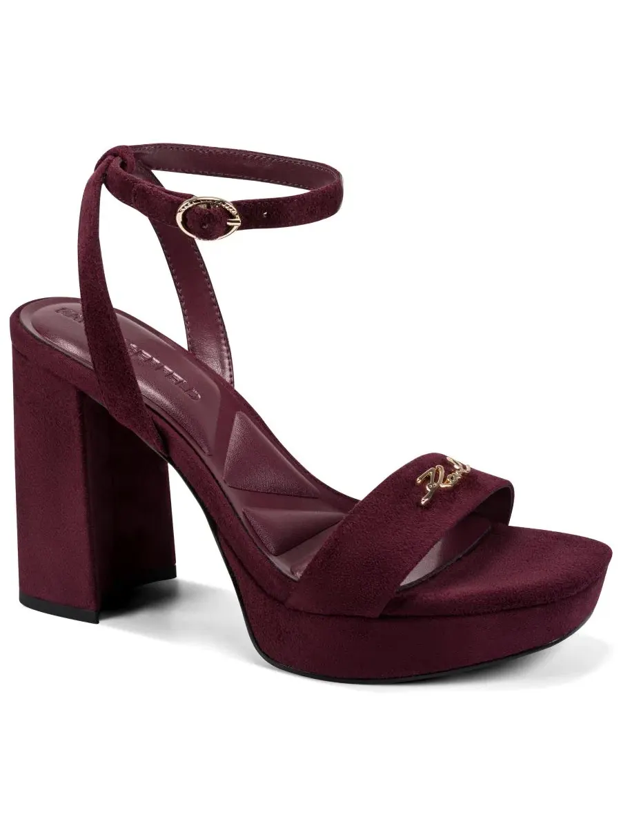 Босоножки на платформе с ремешком на щиколотке Maleia Platform Ankle Strap KARL LAGERFELD PARIS — красный