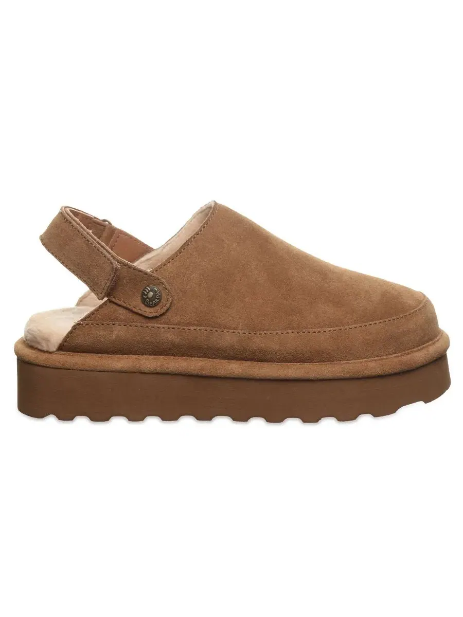 Женские сабо-мюли на платформе с регулируемым ремешком Brooke Platform Suede BEARPAW — изображение 2 из 8, хикори
