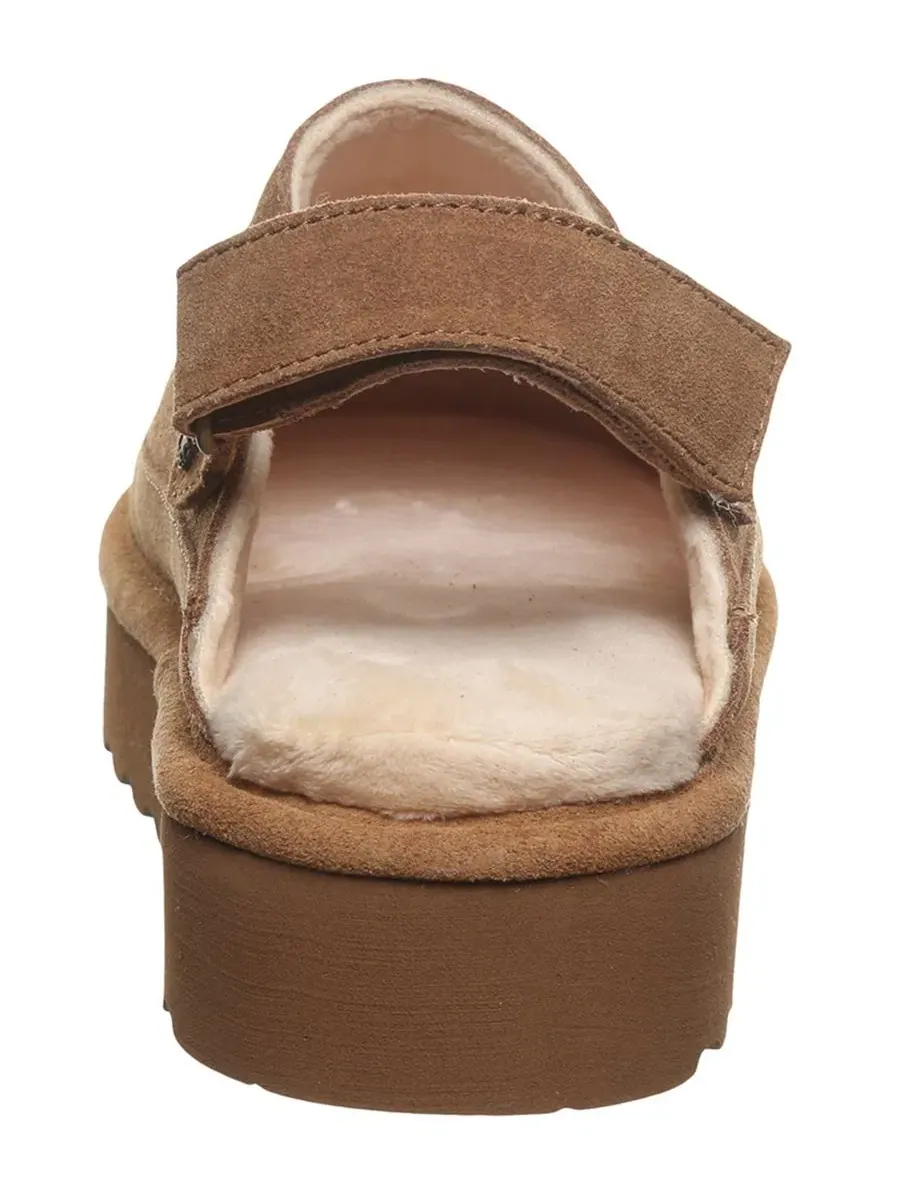 Женские сабо-мюли на платформе с регулируемым ремешком Brooke Platform Suede BEARPAW — изображение 3 из 8, хикори