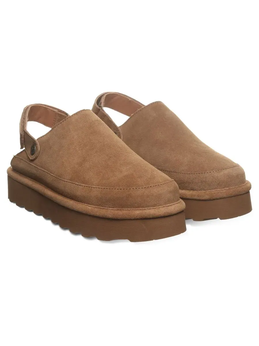 Женские сабо-мюли на платформе с регулируемым ремешком Brooke Platform Suede BEARPAW — изображение 6 из 8, хикори
