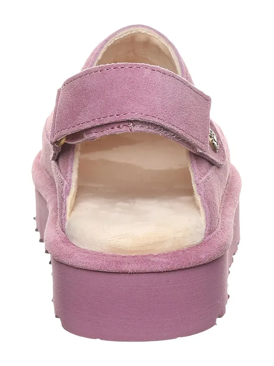 Женские шлепанцы-клоги BEARPAW Brooke Platform Suede — изображение 3 из 8, розовый