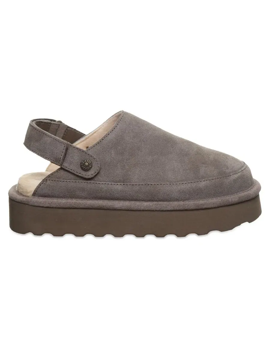 Женские клоги-сабо на платформе из замши, с регулируемым ремешком BEARPAW Brooke Platform Suede — изображение 2 из 8, морель