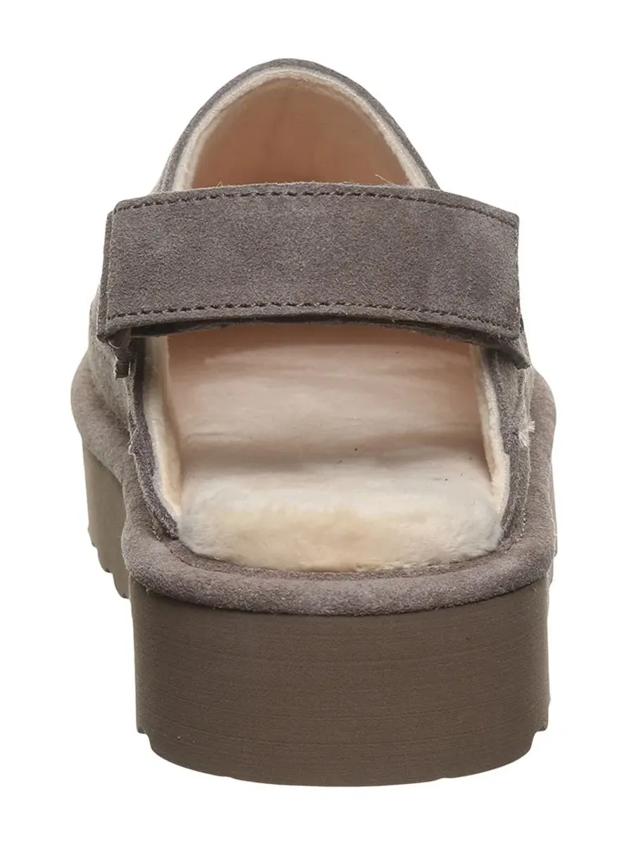 Женские клоги-сабо на платформе из замши, с регулируемым ремешком BEARPAW Brooke Platform Suede — изображение 3 из 8, морель