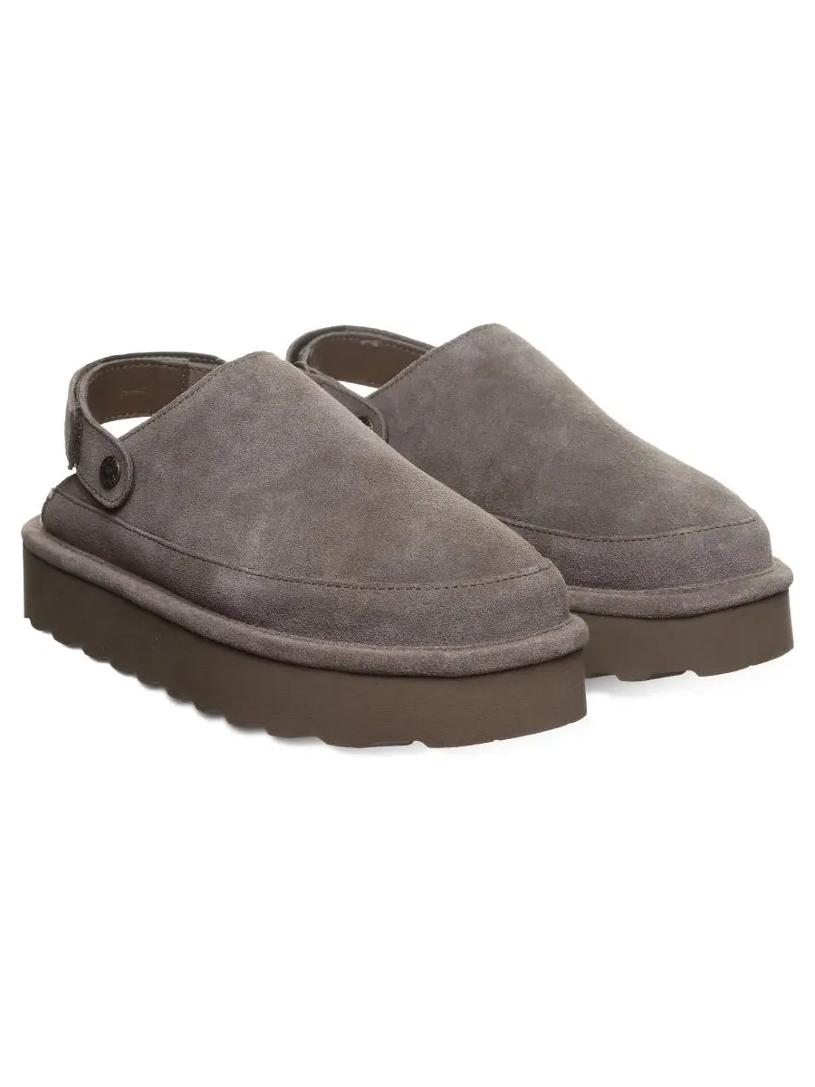 Женские клоги-сабо на платформе из замши, с регулируемым ремешком BEARPAW Brooke Platform Suede — изображение 6 из 8, морель