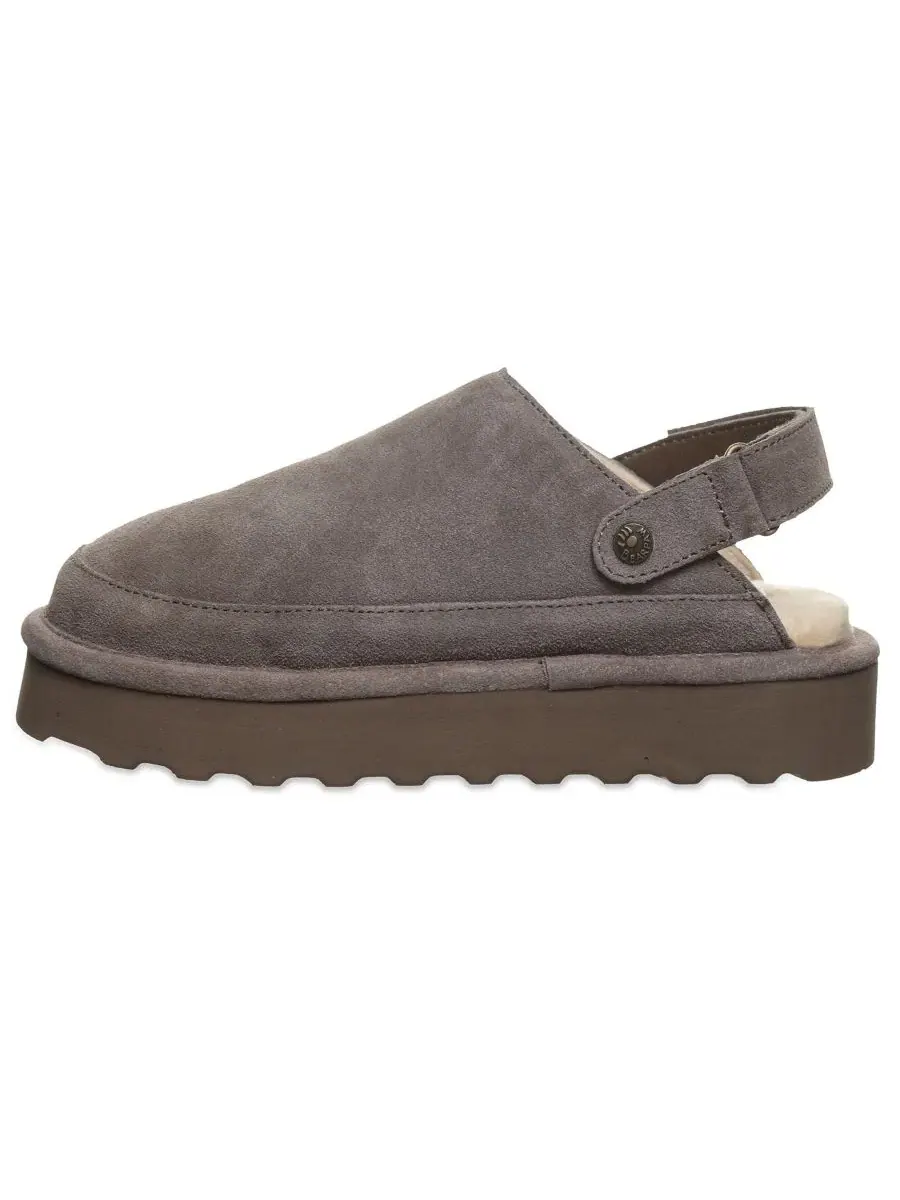 Женские клоги-сабо на платформе из замши, с регулируемым ремешком BEARPAW Brooke Platform Suede — изображение 7 из 8, морель