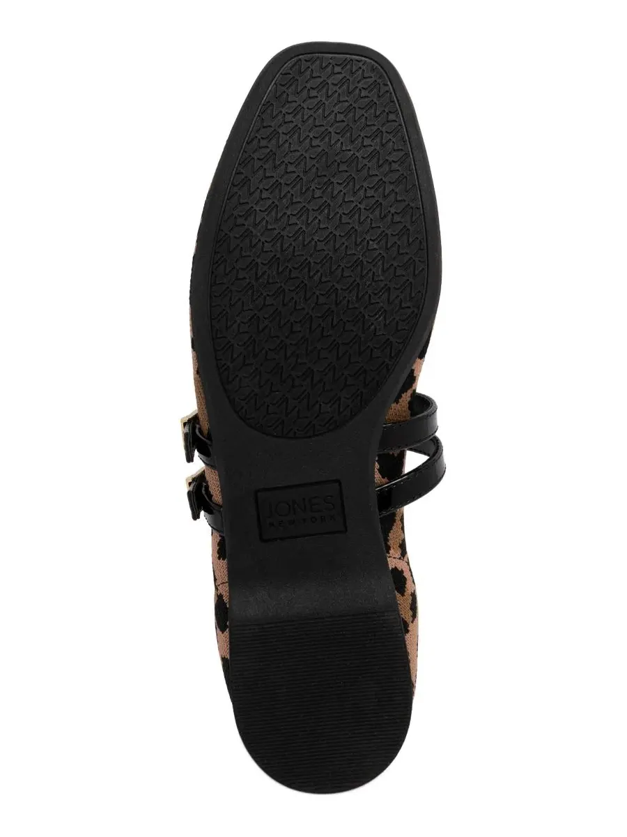 Балетки с квадратным носком и пряжкой, Serity Knit Mary Jane Jones New York, Leopard Knit — изображение 5 из 5