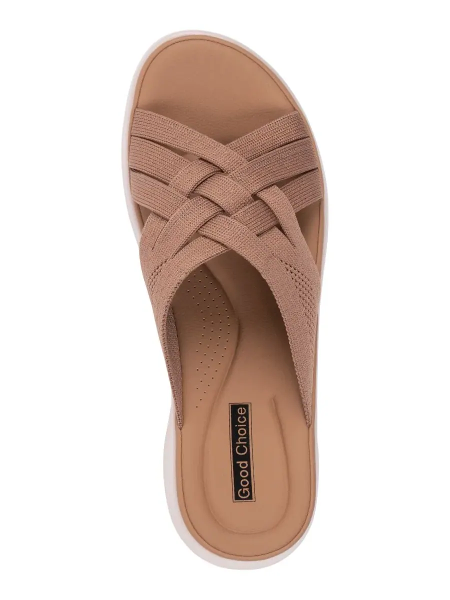 Сандалии-вьетнамки Sellena Knit Strappy Comfort GC Shoes — изображение 4 из 5, коричневый